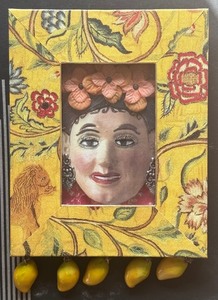 lot 388 image: Handcrafted Framed Face Art, LeSenora by Christina Christoffason