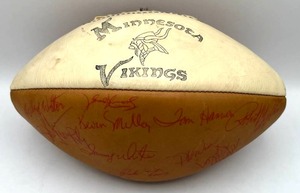 Vintage Minnesota Vikings Team Autographed Football - Fran Tarkenton, Ron Yary, Mick Tingelhoff, Tommy Kramer, Sammy White, James White and More!