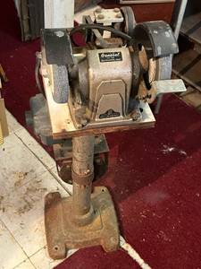 lot 46 image: Vintage General (Milwaukee, WI) Bench Grinder with Craftsman Motor in Working Condition