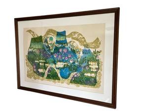 lot 51 image: RARE Vintage Original Signed and Numbered DAVID WEIDMAN Pacifica Silkscreen Print (Ed. 250) (32.25 x 44.25 Frame)