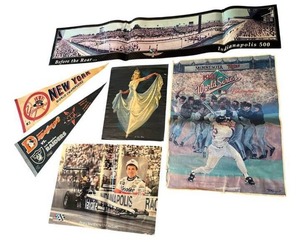 lot 61 image: Vintage Posters & Pennants - New York Yankees, 1987 World Series Twins, 1994 Indianapolis 500, and More