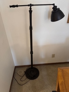 lot 11 image: Adjustable Black Metal Task Floor Lamp