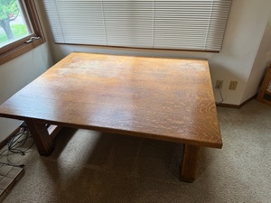 lot 20 image: Solid Wood Rectangular Coffee Table with Rustic Finish
