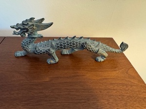 Cast Metal Asian-Style Dragon Sculpture