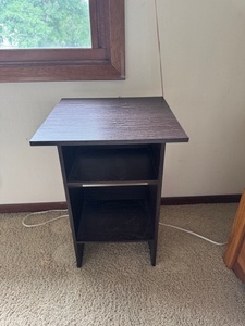 lot 69 image: Wooden End Table with Open Shelves
