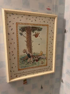 lot 98 image: Framed Winnie the Pooh and Tigger Illustrated Print