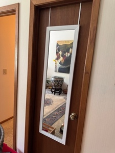 lot 99 image: Over-the-Door Full Length Mirror with White Frame