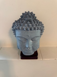 lot 108 image: Decorative Buddha Head Sculpture on Stand