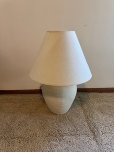 lot 117 image: Textured Ceramic Table Lamp with Cream Shade