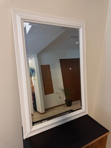 lot 136 image: Rectangular Wall Mirror with White Frame