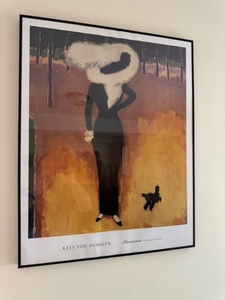 lot 155 image: Framed Kees Van Dongen Print - Parisienne La Dame au Chien