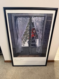lot 145 image: Framed Monet Impressionists in Winter Exhibition Poster