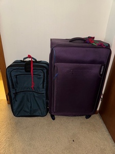 lot 204 image: Set of 2 Wheeled Travel Suitcases with Handles