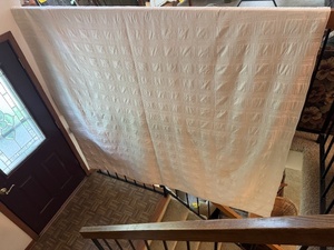 lot 207 image: Large Cream Quilt with Geometric Pattern