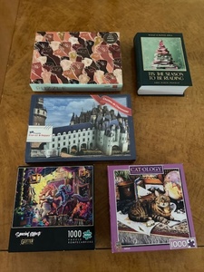 lot 212 image: Collection of 5 Jigsaw Puzzles - 1000, 500, and 116 Pieces Assorted Themes