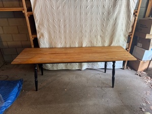 lot 230 image: Wood Dining Table with Black Turned Legs