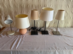 lot 264 image: Collection of 5 Table Lamps with Mixed Styles and Shades