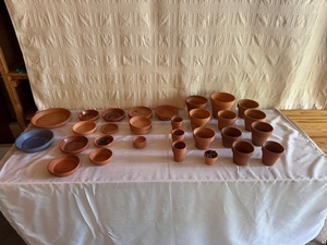 lot 287 image: Collection of Terracotta Pots and Plates Assorted Sizes