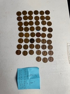 lot A-79 image: Collection of 1950s Wheat Pennies Assorted Years