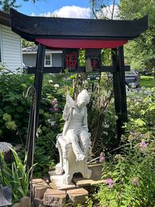 lot 28 image: Garden Statue with Torii Gate Decor - Japanese Style
