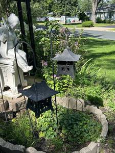 lot 29 image: Set of 2 Cast Iron Asian Garden Lanterns