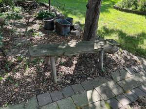 lot 1025 image: Rustic Wooden Garden Bench for Outdoor Decor