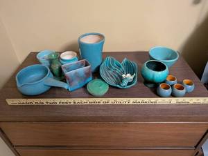 lot 64 image: Collection of Vintage Pottery Bowls, Vases, Planters, and Dishes