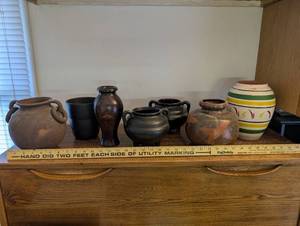 lot 86 image: Collection of 7 Vintage Pottery Vases and Jugs Assorted Styles and Sizes
