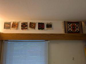 lot 87 image: Collection of 7 Small Southwestern Woven Tapestry Samples