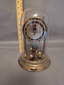 lot 88 image: Kundo Anniversary 400-Day Brass Clock with Glass Dome