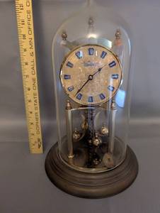 lot 155 image: Welby Anniversary Dome Clock with Brass Base and Glass Cover