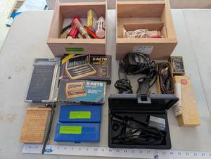 lot 179 image: Craft and Hobby Tool Lot with X-Acto Sets, Trimmers, Soldering Iron, and Accessories