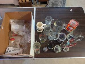 lot 341 image: Collection of Assorted Vintage Beer Steins, Mugs, and Bar Glasses