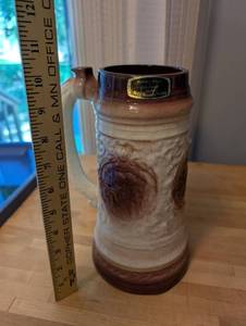 lot 350 image: Handcrafted Rocky Mountain Pottery Beer Stein Mug Colorado