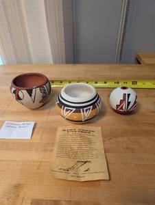 lot 358 image: Set of 3 Southwestern Pueblo Pottery Vessels with Mesa Verde Pottery Info