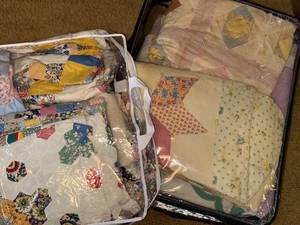 lot 51 image: Collection of Vintage Handmade Quilts, Assorted Patterns