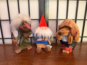 lot 115 image: Set of 3 Scandinavian Troll and Gnome Figurines