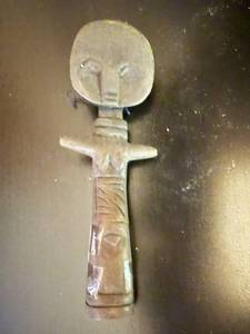 lot 128 image: Vintage Akuaba Fertility Doll, Ashanti Ghana, 1940s