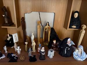 lot 197 image: Collection of Religious Figurines and Statues Featuring Nuns and Saints