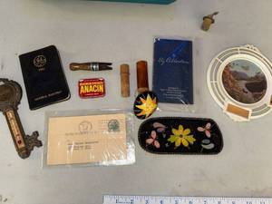 lot 212 image: Vintage Ephemera, Thermometer, Sewing, and Collectible Assortment
