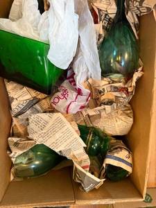 lot 295 image: Collection of Green Arbys Goblets, Plates, and Assorted Green Glassware