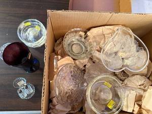lot 301 image: Collection of Clear Glass Compotes, Bowls, and Glasses