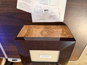 lot 303 image: Standard Burl Finish Memorial Urn Chest Kit with Accessories