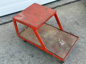 lot 449 image: Heavy-Duty Rolling Utility Cart with Two Shelves