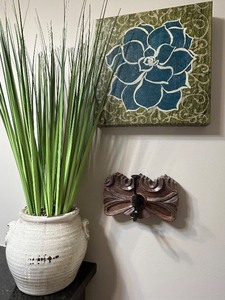 lot 95 image: Tall Decorative Artificial Grass Plant in Ceramic Pot