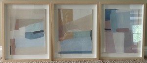 lot 116 image: Set of 3 Threshold Framed Abstract Art Prints 16x20 Inches