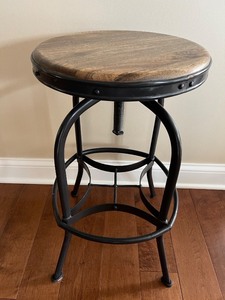 lot 21 image: Restoration Hardware Adjustable Industrial Counter or Bar Stool #1