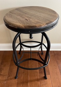 lot 22 image: Restoration Hardware Adjustable Industrial Counter or Bar Stool #2