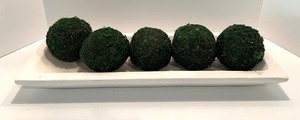 lot 74 image: Set of 5 Decorative Moss Balls with White Tray