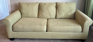 lot 194 image: Used Beige Fabric Sleeper Sofa with Removable Cushions